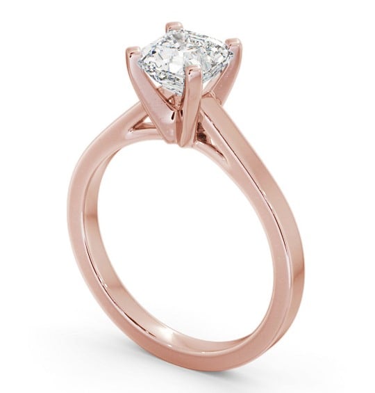 Asscher Diamond High Setting Engagement Ring 9K Rose Gold Solitaire ENAS21_RG_THUMB1