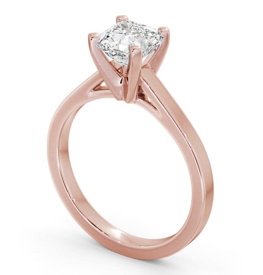 Asscher Diamond High Setting Engagement Ring 18K Rose Gold Solitaire ENAS21_RG_THUMB1 