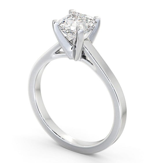 Asscher Diamond High Setting Engagement Ring Platinum Solitaire ENAS21_WG_THUMB1