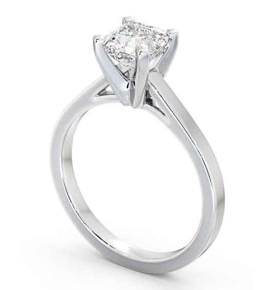 Asscher Diamond High Setting Engagement Ring 9K White Gold Solitaire ENAS21_WG_THUMB1