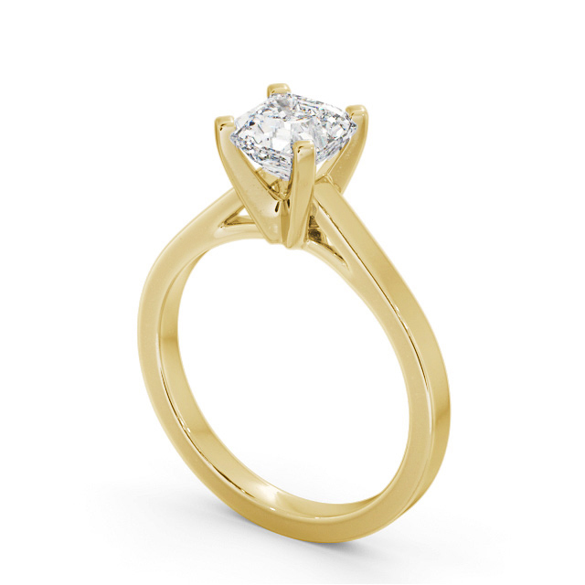 Asscher Diamond Engagement Ring 18K Yellow Gold Solitaire - Lucresa ENAS21_YG_SIDE