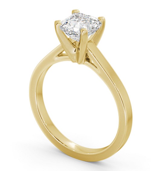 Asscher Diamond High Setting Engagement Ring 18K Yellow Gold Solitaire ENAS21_YG_THUMB1