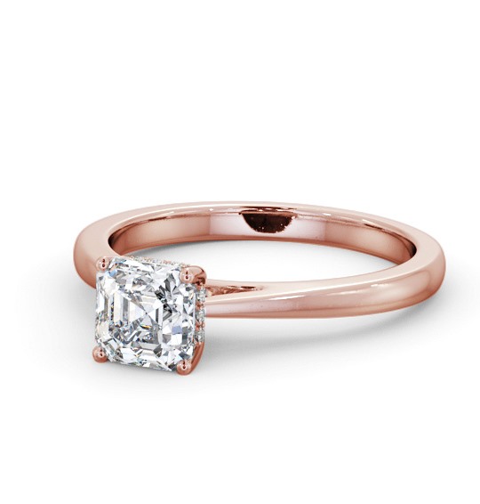  Asscher Diamond Engagement Ring 18K Rose Gold Solitaire - Olenka ENAS23_RG_THUMB2 