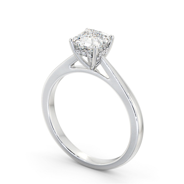 Asscher Diamond Engagement Ring Palladium Solitaire - Olenka ENAS23_WG_SIDE