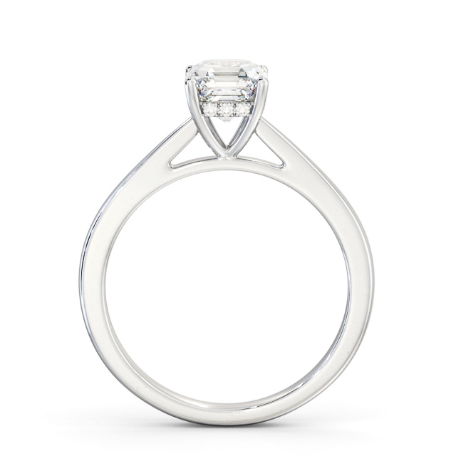 Asscher Diamond Engagement Ring Platinum Solitaire - Olenka ENAS23_WG_UP
