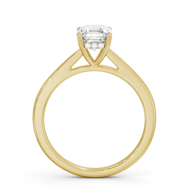 Asscher Diamond Engagement Ring 18K Yellow Gold Solitaire - Olenka ENAS23_YG_UP