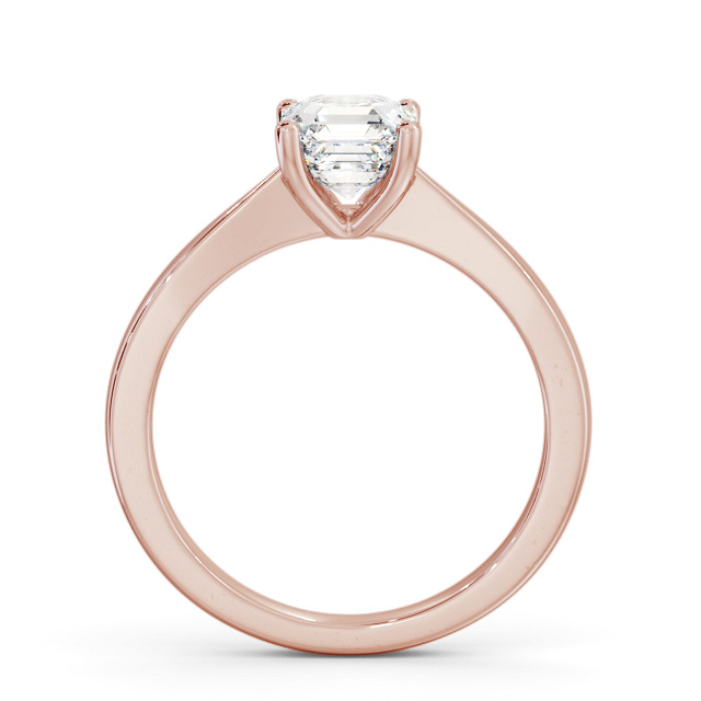 Asscher Diamond Engagement Ring 9K Rose Gold Solitaire - Eddington ENAS24_RG_UP