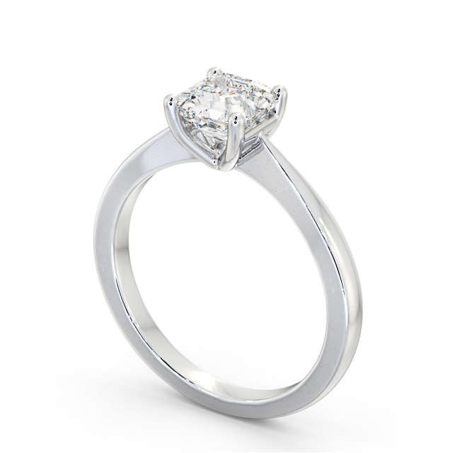 Asscher Diamond Engagement Ring Palladium Solitaire - Eddington ENAS24_WG_SIDE