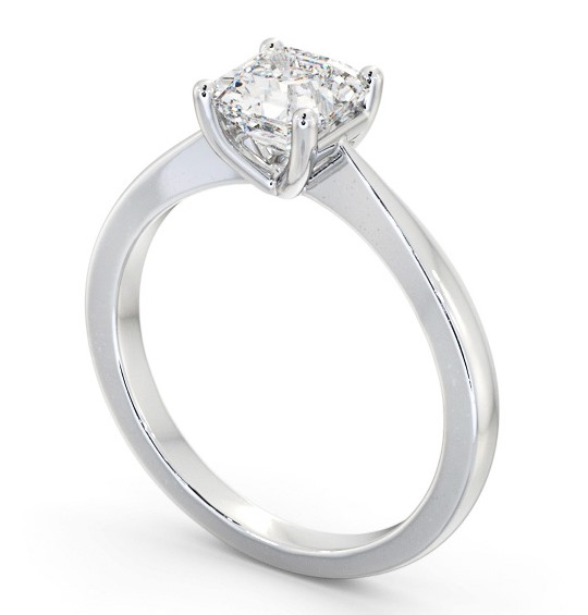Asscher Diamond Low Setting Engagement Ring 18K White Gold Solitaire ENAS24_WG_THUMB1 