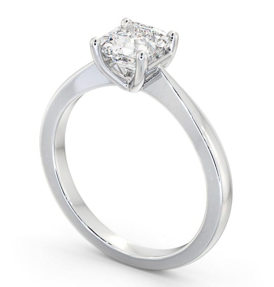 Asscher Diamond Low Setting Engagement Ring 18K White Gold Solitaire ENAS24_WG_THUMB1