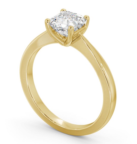 Asscher Diamond Low Setting Engagement Ring 18K Yellow Gold Solitaire ENAS24_YG_THUMB1 