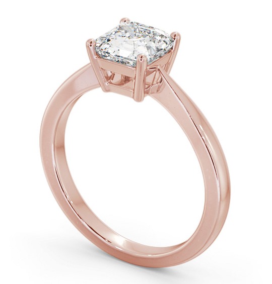 Asscher Diamond Box Style Setting Engagement Ring 18K Rose Gold Solitaire ENAS25_RG_THUMB1