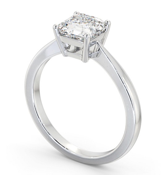 Asscher Diamond Box Style Setting Engagement Ring 18K White Gold Solitaire ENAS25_WG_THUMB1 