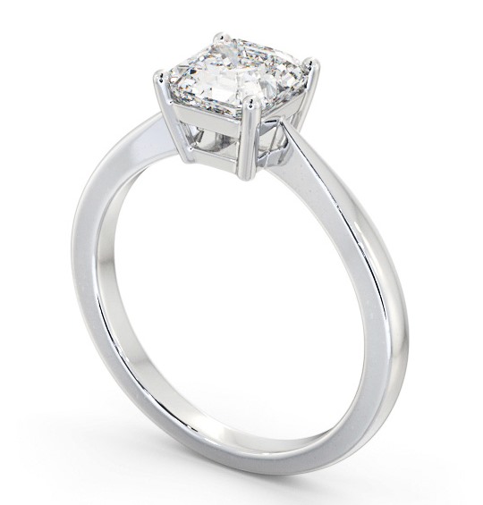 Asscher Diamond Box Style Setting Engagement Ring 9K White Gold Solitaire ENAS25_WG_THUMB1