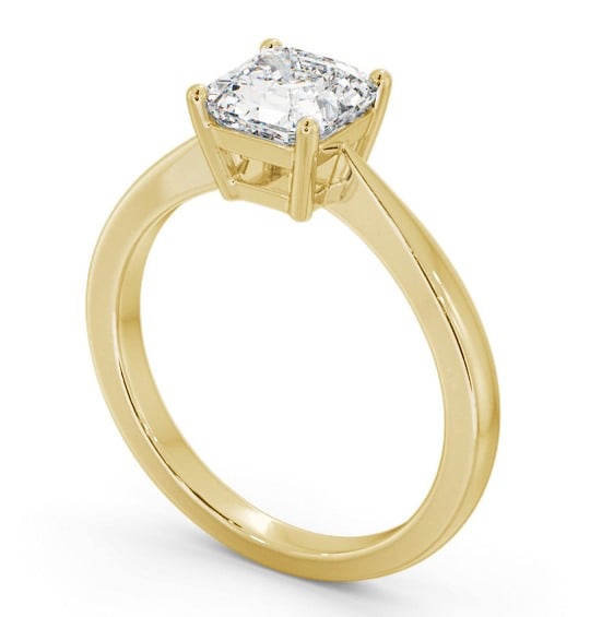 Asscher Diamond Box Style Setting Engagement Ring 9K Yellow Gold Solitaire ENAS25_YG_THUMB1 