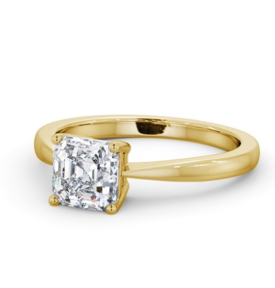 Asscher Diamond Box Style Setting Engagement Ring 9K Yellow Gold Solitaire ENAS25_YG_THUMB2 