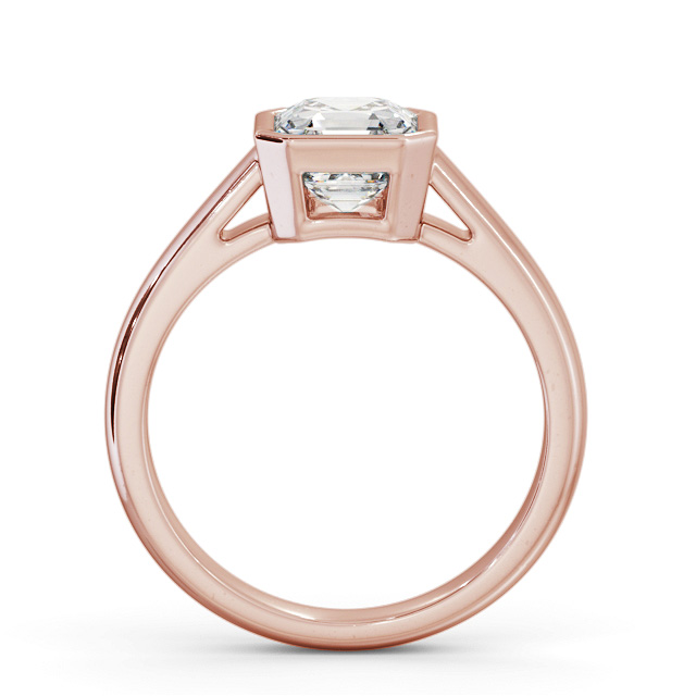 Asscher Diamond Engagement Ring 9K Rose Gold Solitaire - Raphaelle ENAS26_RG_UP
