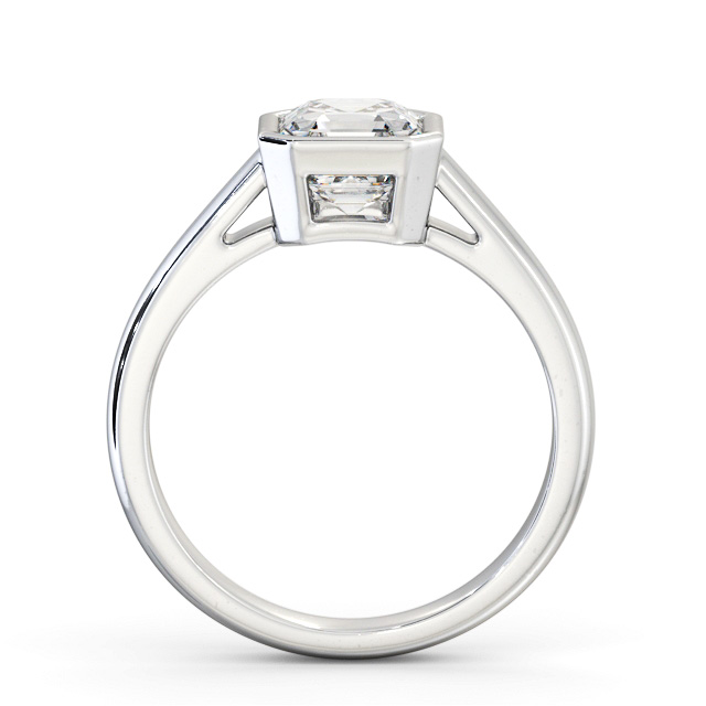 Asscher Diamond Engagement Ring 18K White Gold Solitaire - Raphaelle ENAS26_WG_UP