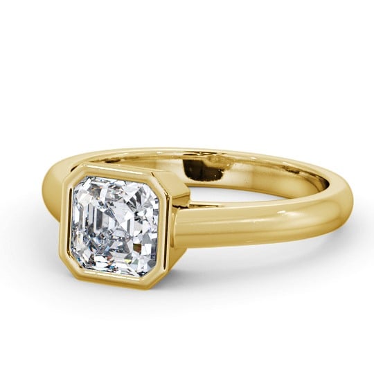  Asscher Diamond Engagement Ring 9K Yellow Gold Solitaire - Raphaelle ENAS26_YG_THUMB2 
