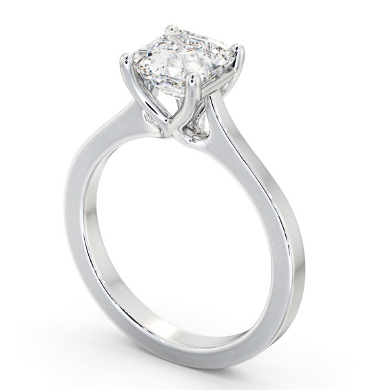 Asscher Diamond Elevated Setting Engagement Ring 9K White Gold Solitaire ENAS28_WG_THUMB1