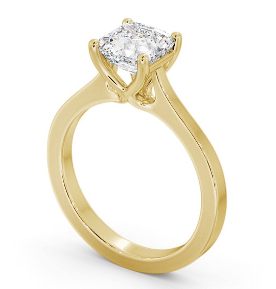 Asscher Diamond Elevated Setting Engagement Ring 9K Yellow Gold Solitaire ENAS28_YG_THUMB1 