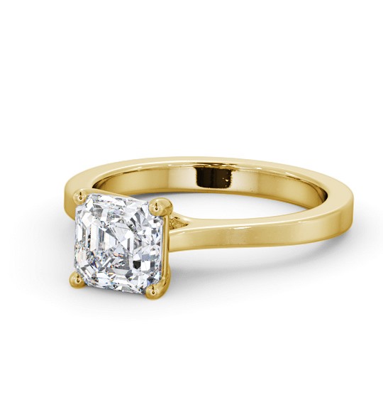 Asscher Diamond Elevated Setting Engagement Ring 9K Yellow Gold Solitaire ENAS28_YG_THUMB2 