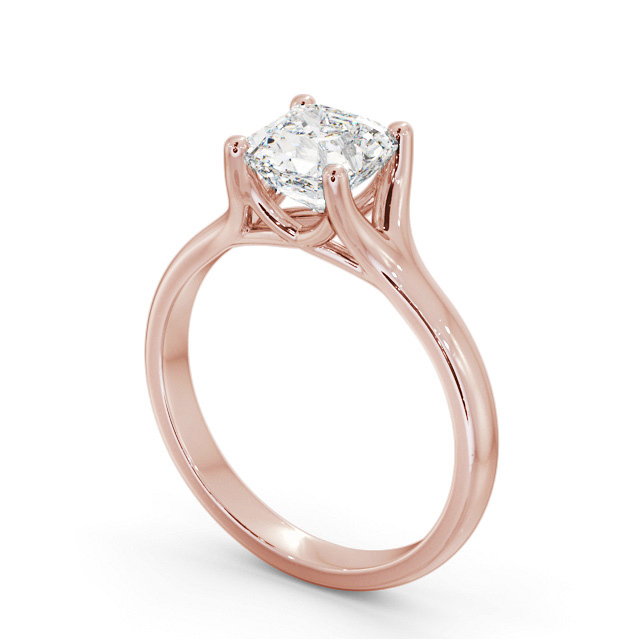 Asscher Diamond Engagement Ring 9K Rose Gold Solitaire - Seoul ENAS29_RG_SIDE