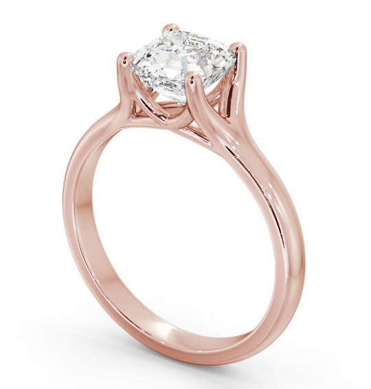 Asscher Diamond Split Trellis Design Engagement Ring 9K Rose Gold Solitaire ENAS29_RG_THUMB1