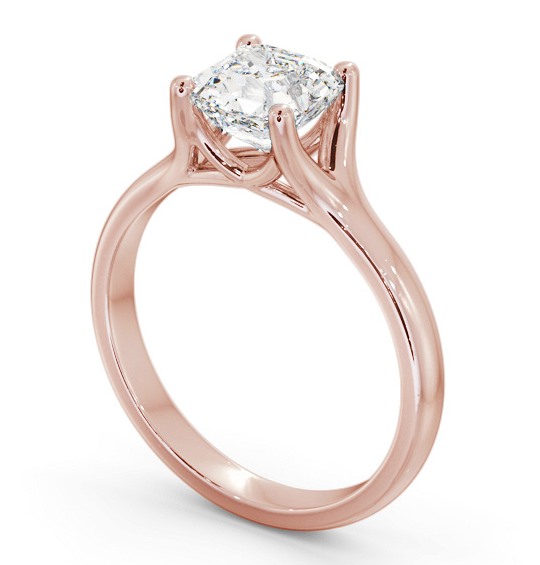 Asscher Diamond Split Trellis Design Engagement Ring 18K Rose Gold Solitaire ENAS29_RG_THUMB1