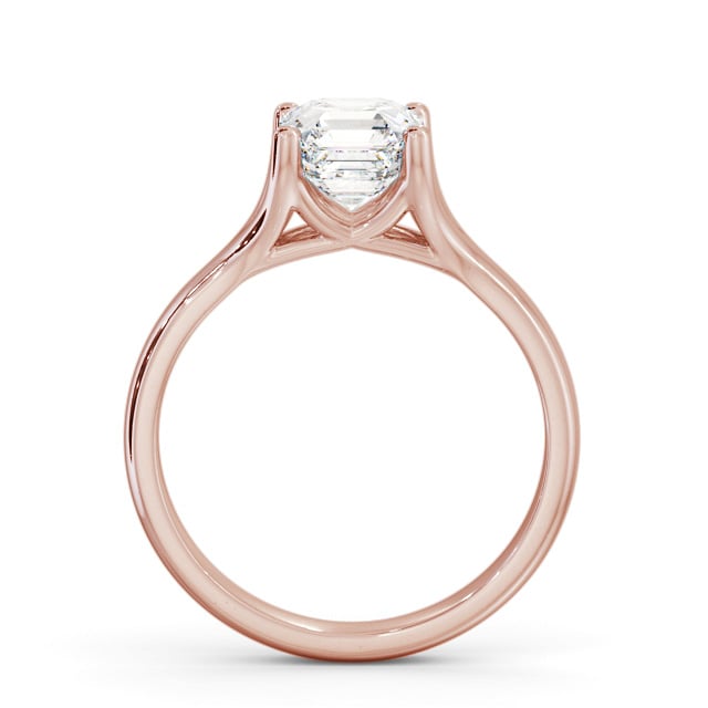 Asscher Diamond Engagement Ring 9K Rose Gold Solitaire - Seoul ENAS29_RG_UP