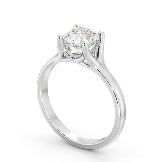 Asscher Diamond Engagement Ring 9K White Gold Solitaire - Seoul ENAS29_WG_SIDE