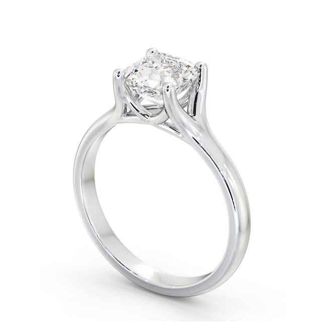 Asscher Diamond Engagement Ring 9K White Gold Solitaire - Seoul ENAS29_WG_SIDE