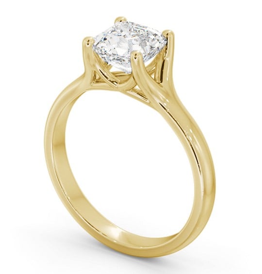 Asscher Diamond Split Trellis Design Engagement Ring 9K Yellow Gold Solitaire ENAS29_YG_THUMB1 