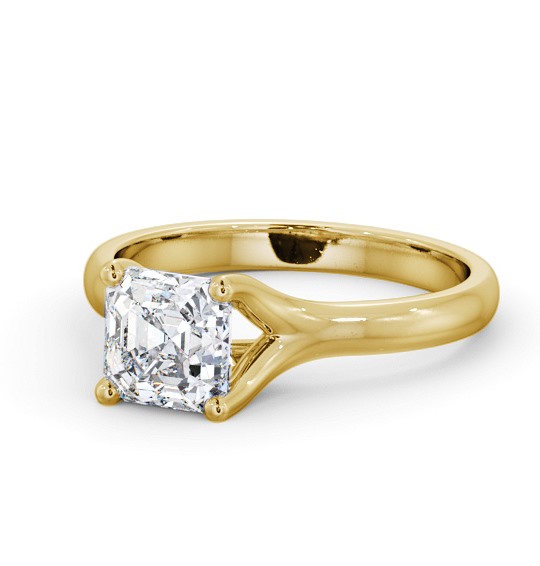 Asscher Diamond Split Trellis Design Engagement Ring 9K Yellow Gold Solitaire ENAS29_YG_THUMB2 