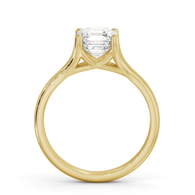Asscher Diamond Engagement Ring 18K Yellow Gold Solitaire - Seoul ENAS29_YG_UP