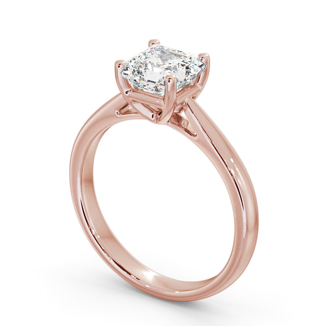 Asscher Diamond Engagement Ring 18K Rose Gold Solitaire - Apley ENAS2_RG_SIDE