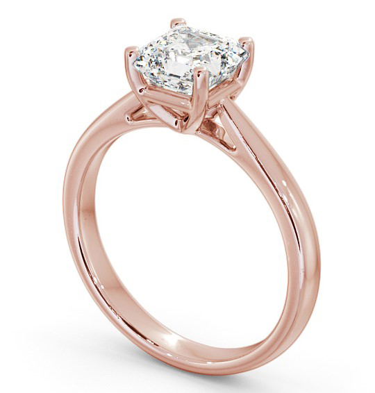 Asscher Diamond Classic 4 Prong Engagement Ring 9K Rose Gold Solitaire ENAS2_RG_THUMB1