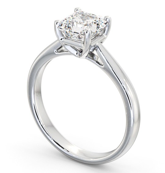 Asscher Diamond Classic 4 Prong Engagement Ring 9K White Gold Solitaire ENAS2_WG_THUMB1