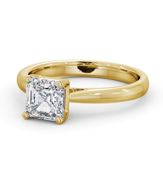 Asscher Diamond Classic 4 Prong Engagement Ring 9K Yellow Gold Solitaire ENAS2_YG_THUMB2 