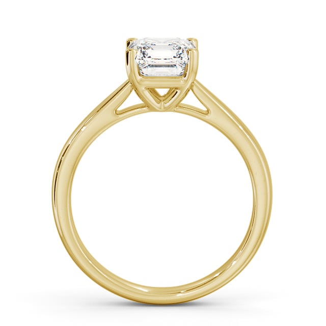 Asscher Diamond Engagement Ring 18K Yellow Gold Solitaire - Apley ENAS2_YG_UP