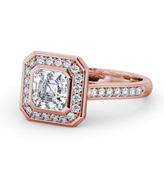  Halo Asscher Diamond Engagement Ring 9K Rose Gold - Maltby ENAS30_RG_THUMB2 