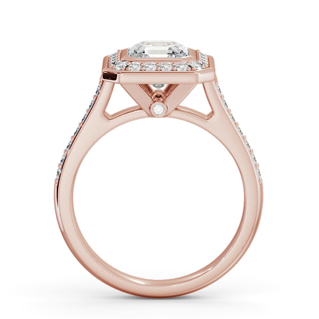Halo Asscher Diamond Engagement Ring 18K Rose Gold - Maltby ENAS30_RG_UP