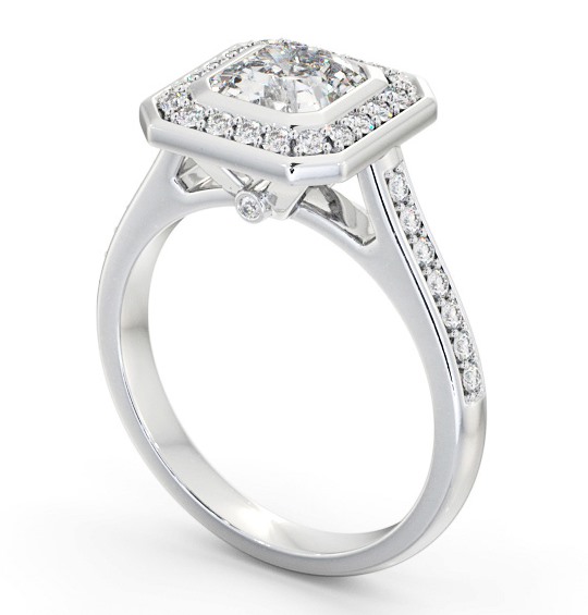 Halo Asscher Diamond Flush with Channel Setting Engagement Ring Palladium ENAS30_WG_THUMB1