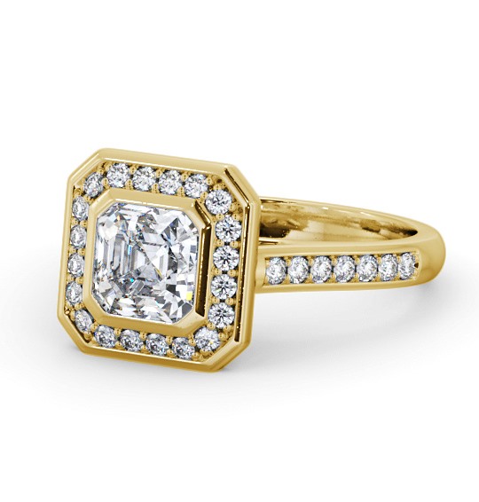  Halo Asscher Diamond Engagement Ring 18K Yellow Gold - Maltby ENAS30_YG_THUMB2 