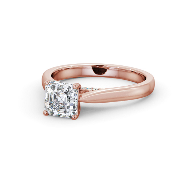 Asscher Diamond Engagement Ring 9K Rose Gold Solitaire - Chesterfield ENAS31_RG_FLAT