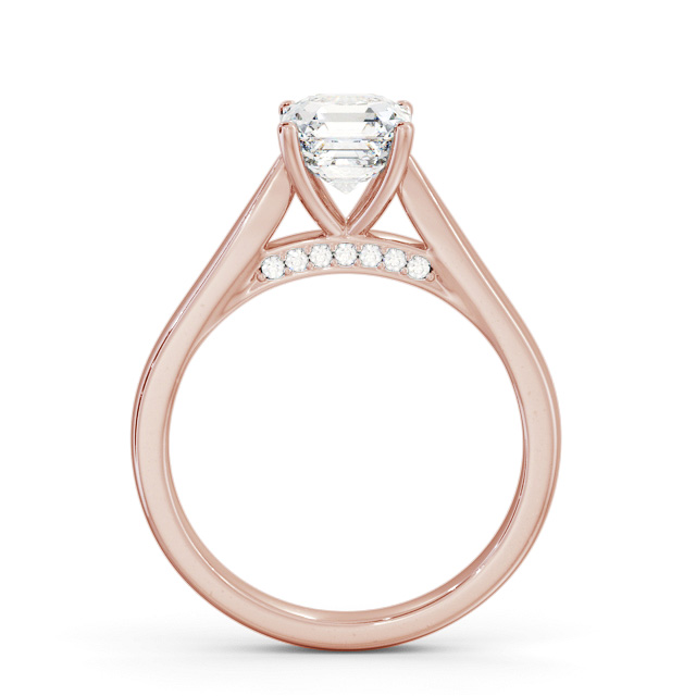 Asscher Diamond Engagement Ring 9K Rose Gold Solitaire - Chesterfield ENAS31_RG_UP