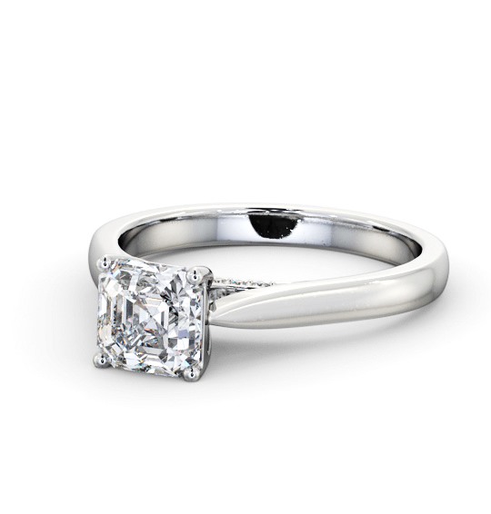  Asscher Diamond Engagement Ring Platinum Solitaire - Chesterfield ENAS31_WG_THUMB2 