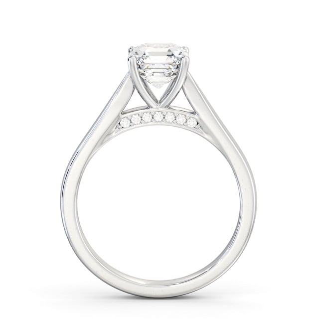 Asscher Diamond Engagement Ring 18K White Gold Solitaire - Chesterfield ENAS31_WG_UP