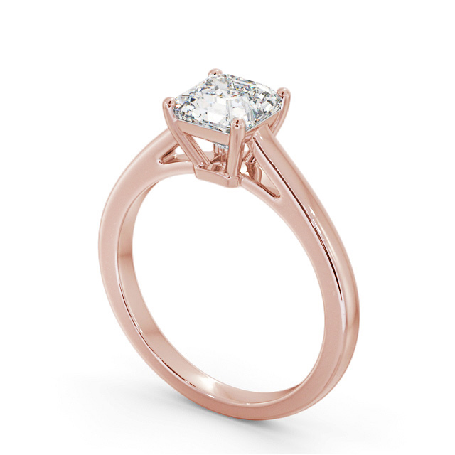 Asscher Diamond Engagement Ring 9K Rose Gold Solitaire - Beragh ENAS32_RG_SIDE