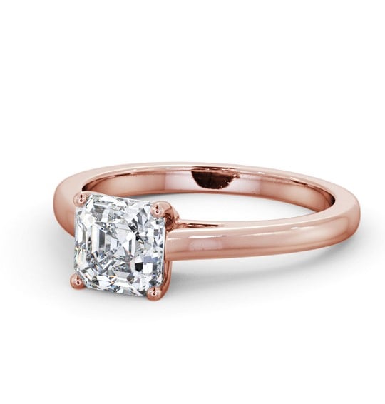  Asscher Diamond Engagement Ring 9K Rose Gold Solitaire - Beragh ENAS32_RG_THUMB2 